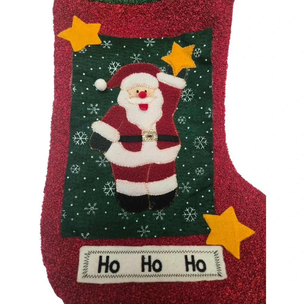 Two Dan Dee Collectors Choice 3D Santa Claus/Snowman Christmas Stockings Vintage